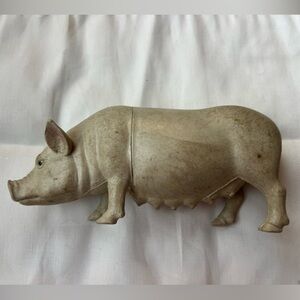 Vintage 1986 Imperial White Plastic Yorkshire Sow Pig Figure Farm Toy